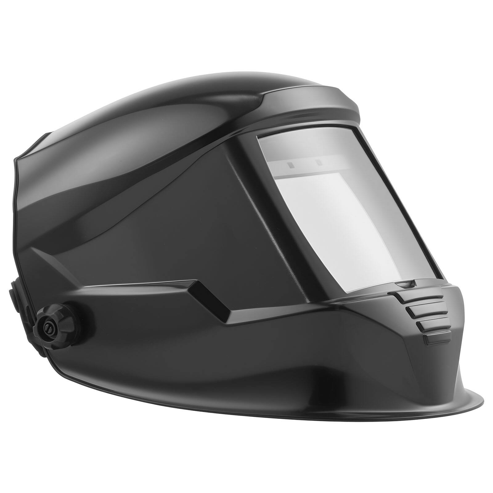 Alt View 5. VEVOR - Welding Helmet Auto Darkening, 3.94" x 3.74" True Color Welding Hood, 1/1/1/1 Solar-Powered Welder Mask 4 Arc Sensors - Black.