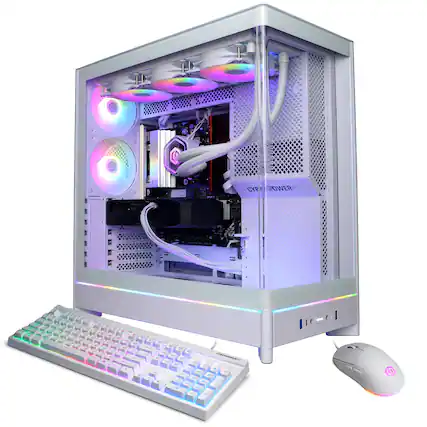 CyberPowerPC - Gaming Desktop - Intel Core Ultra 7 270K Plus - NVIDIA GeForce RTX 5060 Ti 8GB - 16GB DDR5 - 1TB PCIe 4.0 SSD - White