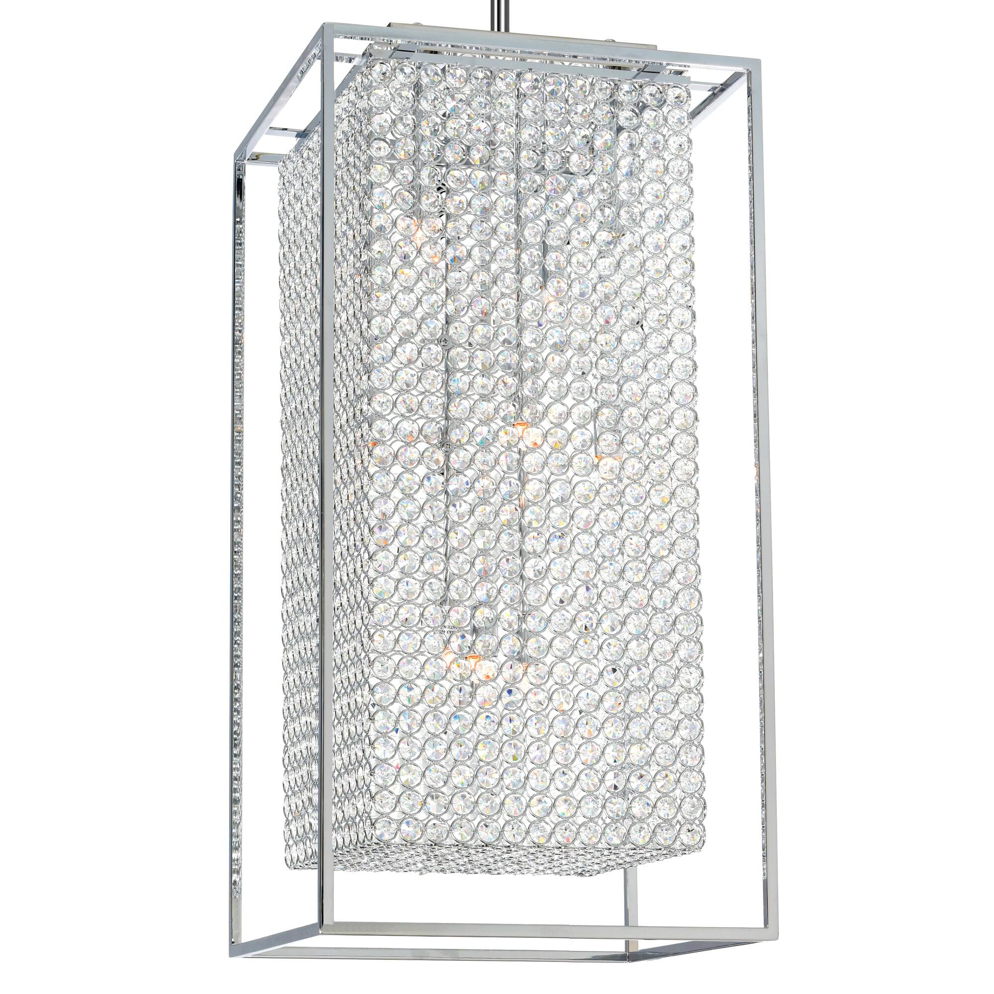 Angle. CWI Lighting - Cube 11 Light Chandelier With Chrome Finish - Chrome.
