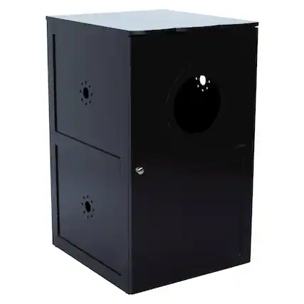 Front. TRIXIE - 2-Story Cat Litter Box Enclosure Hidden Litter Indoor Cat Furniture Accent Table - Espresso Brown.