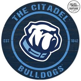 Jardine - Citadel Bulldogs 20'' x 20'' Indoor/Outdoor Weathered Circle Sign - Light Blue