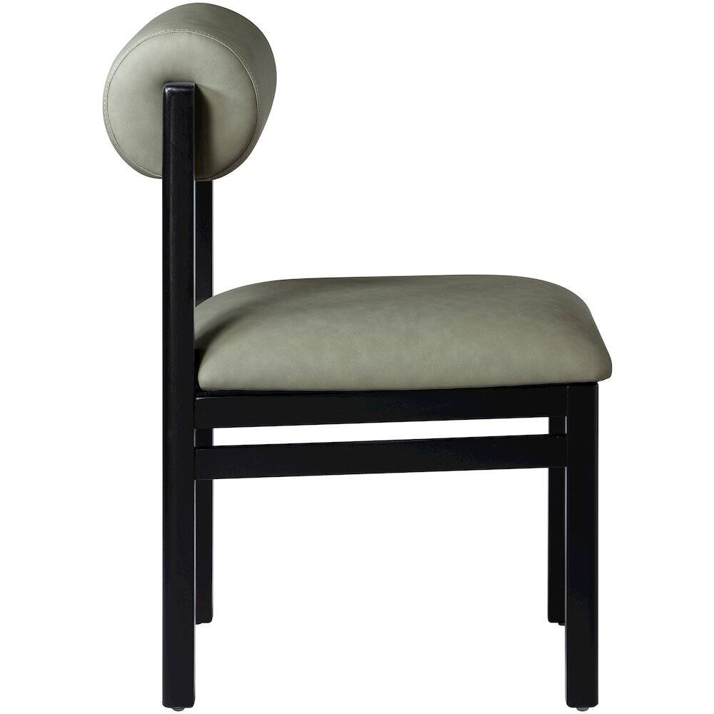 Alt View 3. Meridian Furniture - Roundhill Green Vegan Leather Upholstered Dining Chair, Set of 2 - Green.