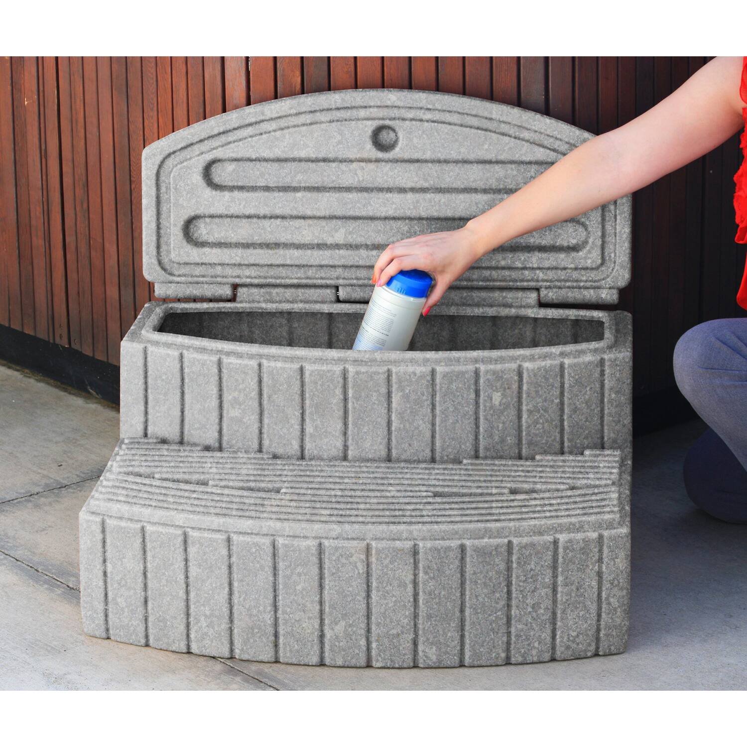 Alt View 3. Good Ideas - Good Ideas Sora Steps Lightweight Outdoor & Indoor Storage Step, Light Granite - Light Granite.