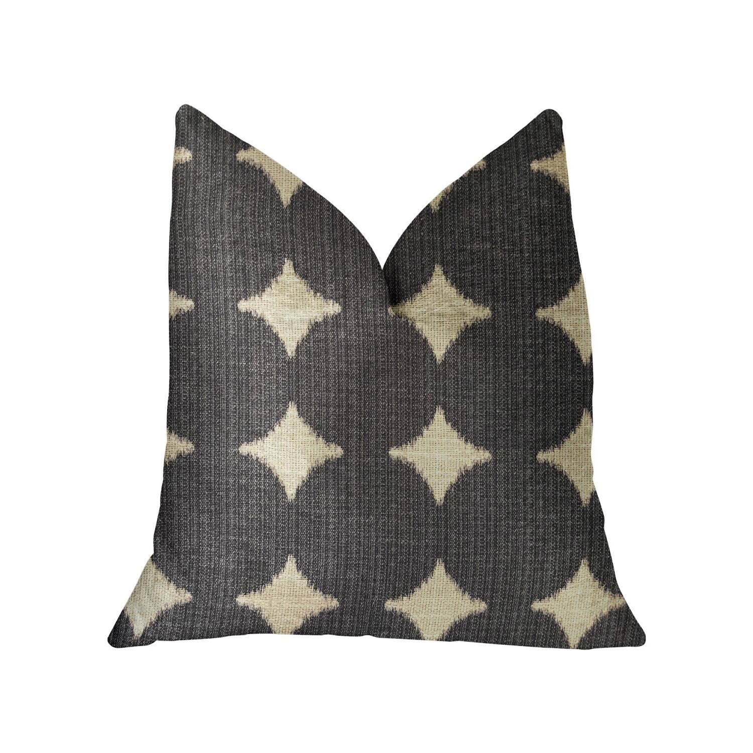 Front. Plutus Brands - Savannah and Luxury Throw Pillow - Double sided 16" x 16" - Black, Beige.