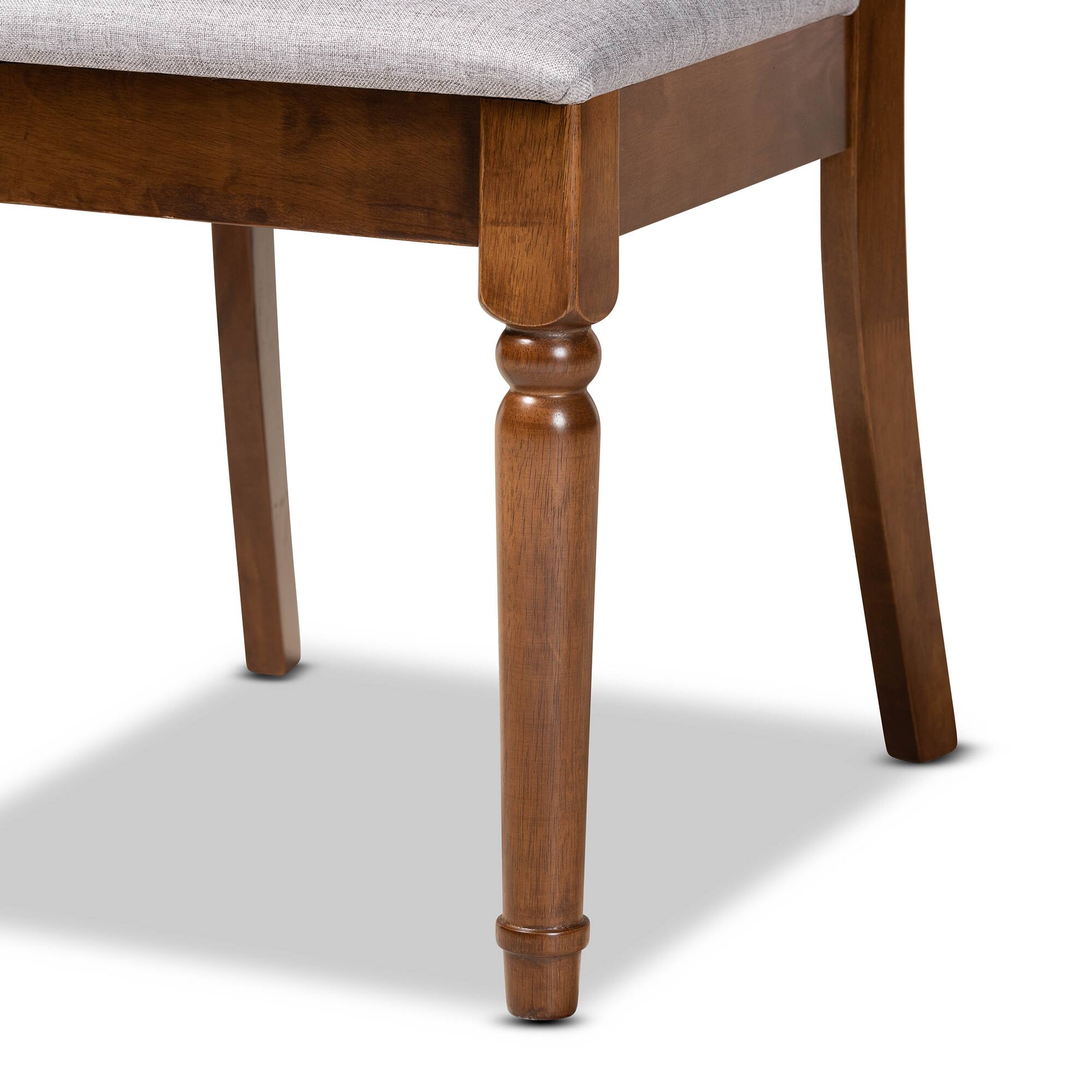 Alt View 1. Baxton Studio - Lucie Modern Fabric Upholstered and Finished Wood 2-Piece Dining Chair Set - Grey/Walnut Brown.