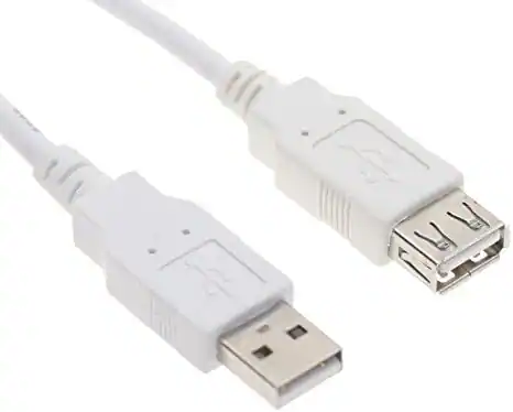 Front. USBGear - USB 2.0 Extension Cable - Extend Connections for Hard to Reach Devices - USB-A Male to USB-A Female - White.