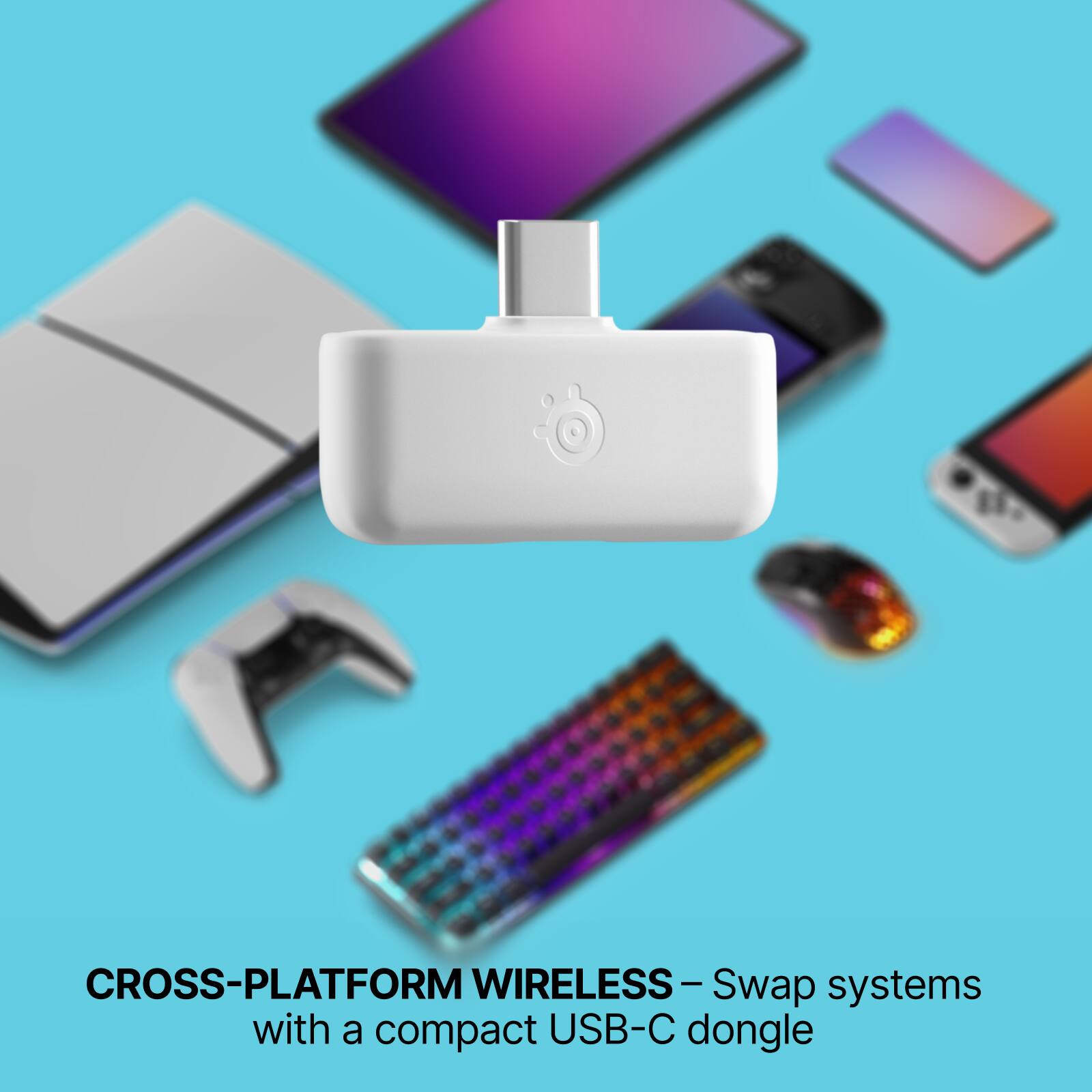 CROSS-PLATFORM WIRELESS – Swap systems with a compact USB-C dongle