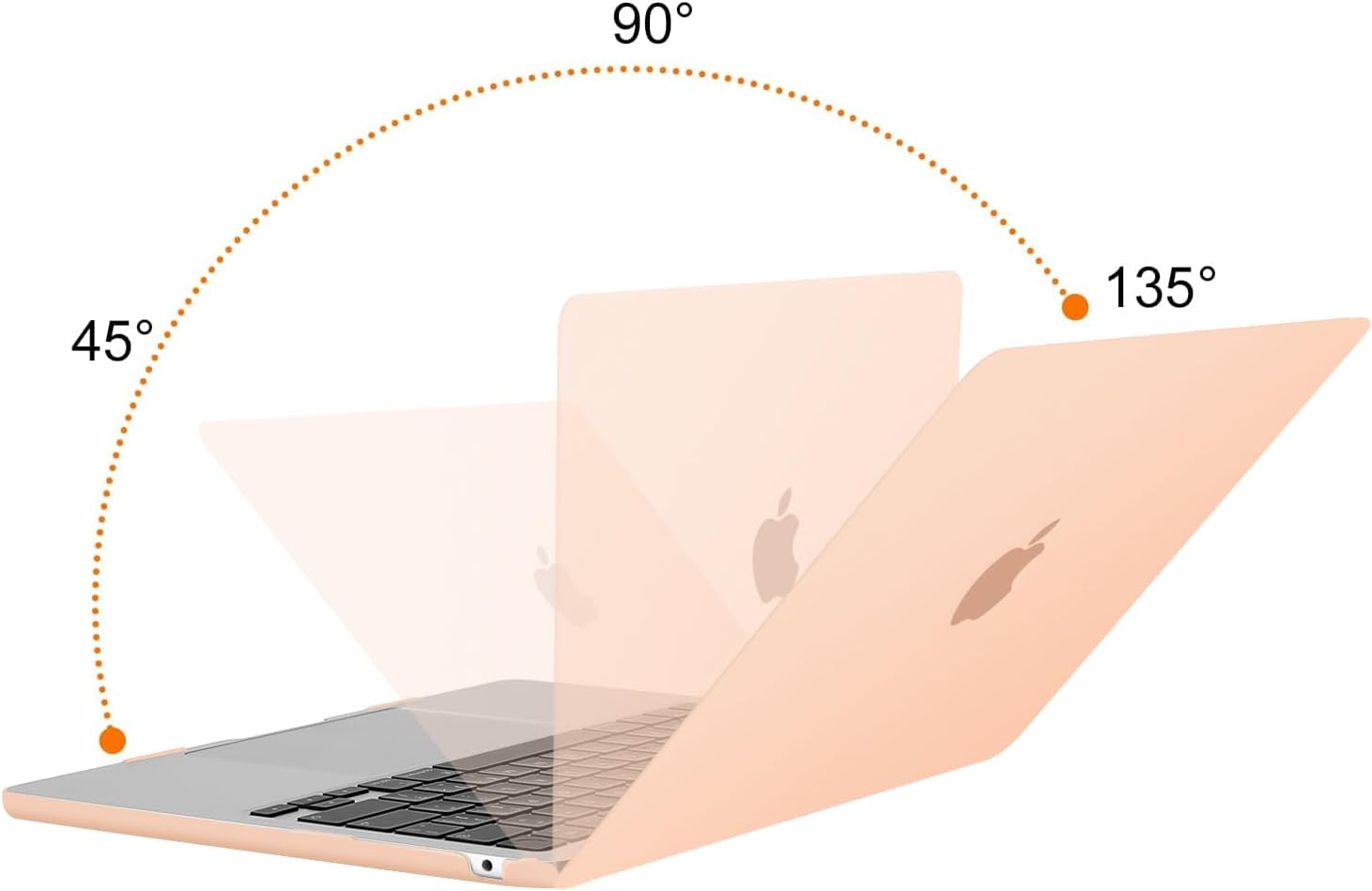 Back. mosiso - Laptop Case for MacBook Air 13 inch Case M5 A3449 M4 A3240 M3 A3113 M2 A2681 2022-2026 - Peach Fuzz.