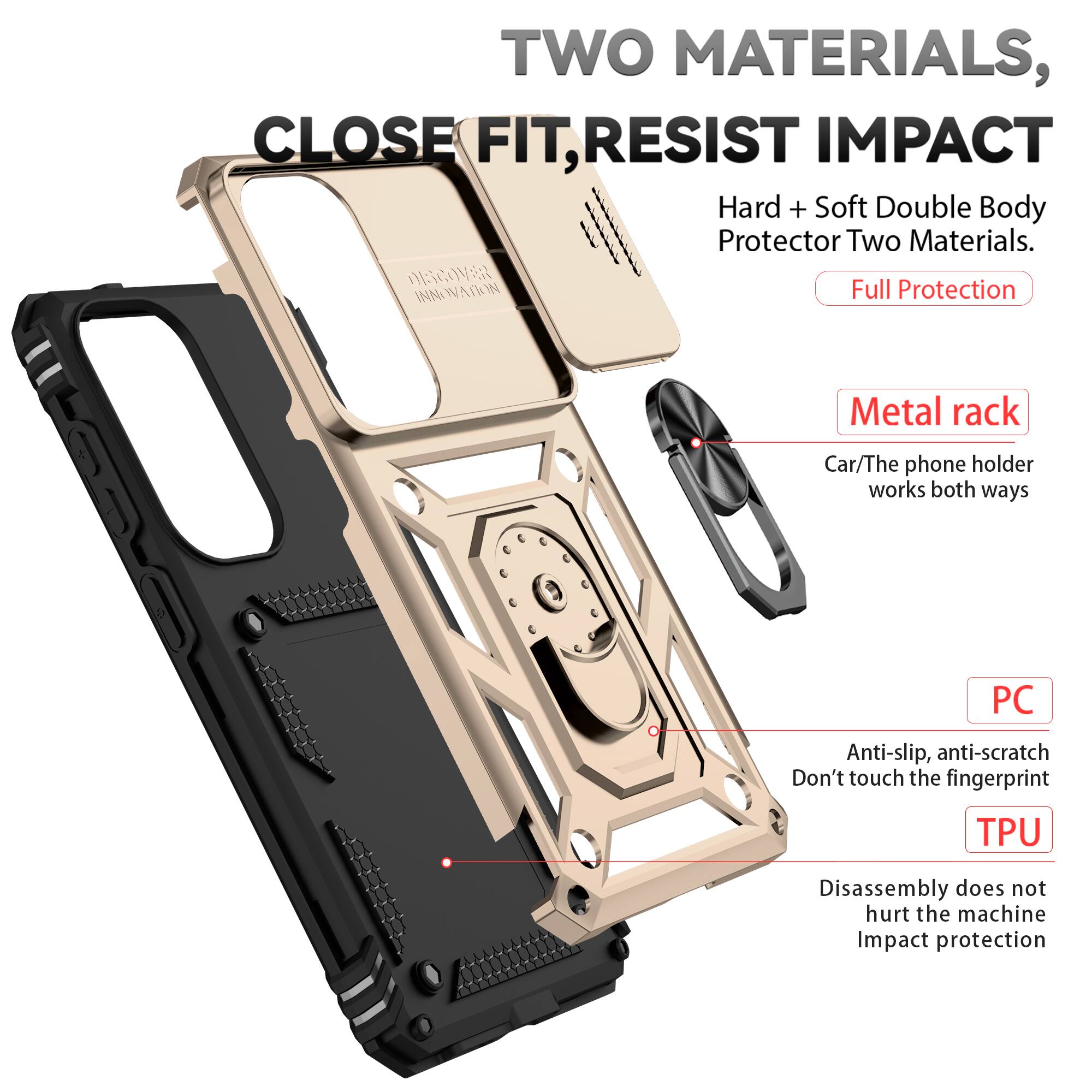 TWO MATERIALS, CLOSE FIT, RESIST IMPACT

Hard + Soft Double Body Protector Two Materials.

DC INNOVANON

Full Protection

Metal rack
Car/The phone holder works both ways

PC
Anti-slip, anti-scratch
Don't touch the fingerprint

TPU
Disassembly does not hurt the machine
Impact protection