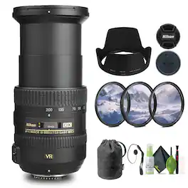 Nikon - AF-S DX NIKKOR 18-200mm f/3.5-5.6G ED VR II Lens (2192) + Filter Kit - Bundle - Black