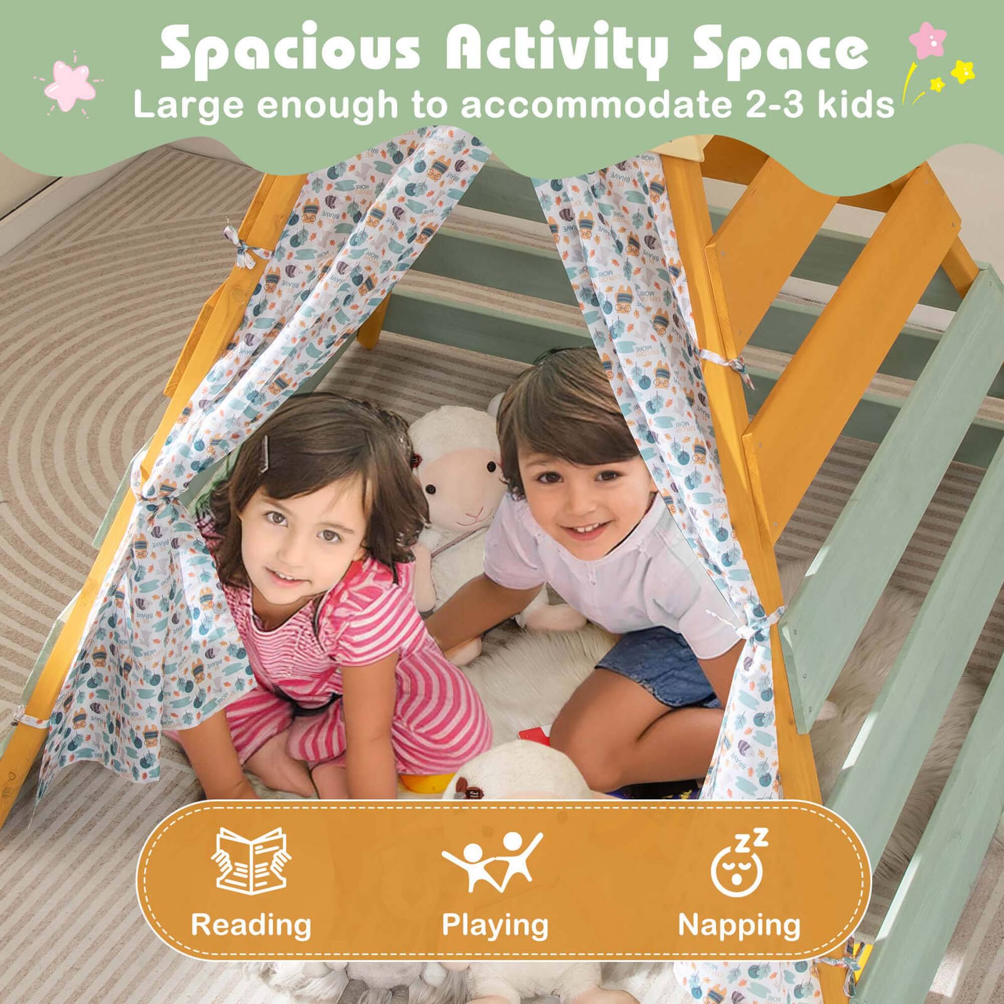 Spacious Activity Space  
Large enough to accommodate 2-3 kids  

Reading  
Playing  
Napping