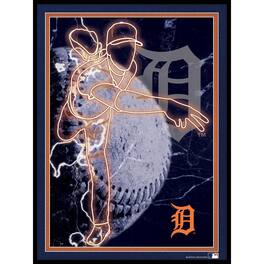 Fan Creations - Detroit Tigers 12'' x 16'' Framed Neon Player Print - Black