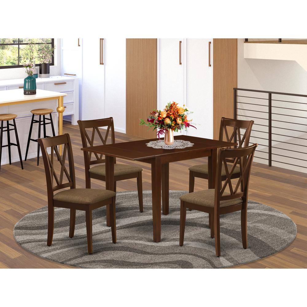 Angle. East West Furniture - Dining Room Set Mahogany - Brown.