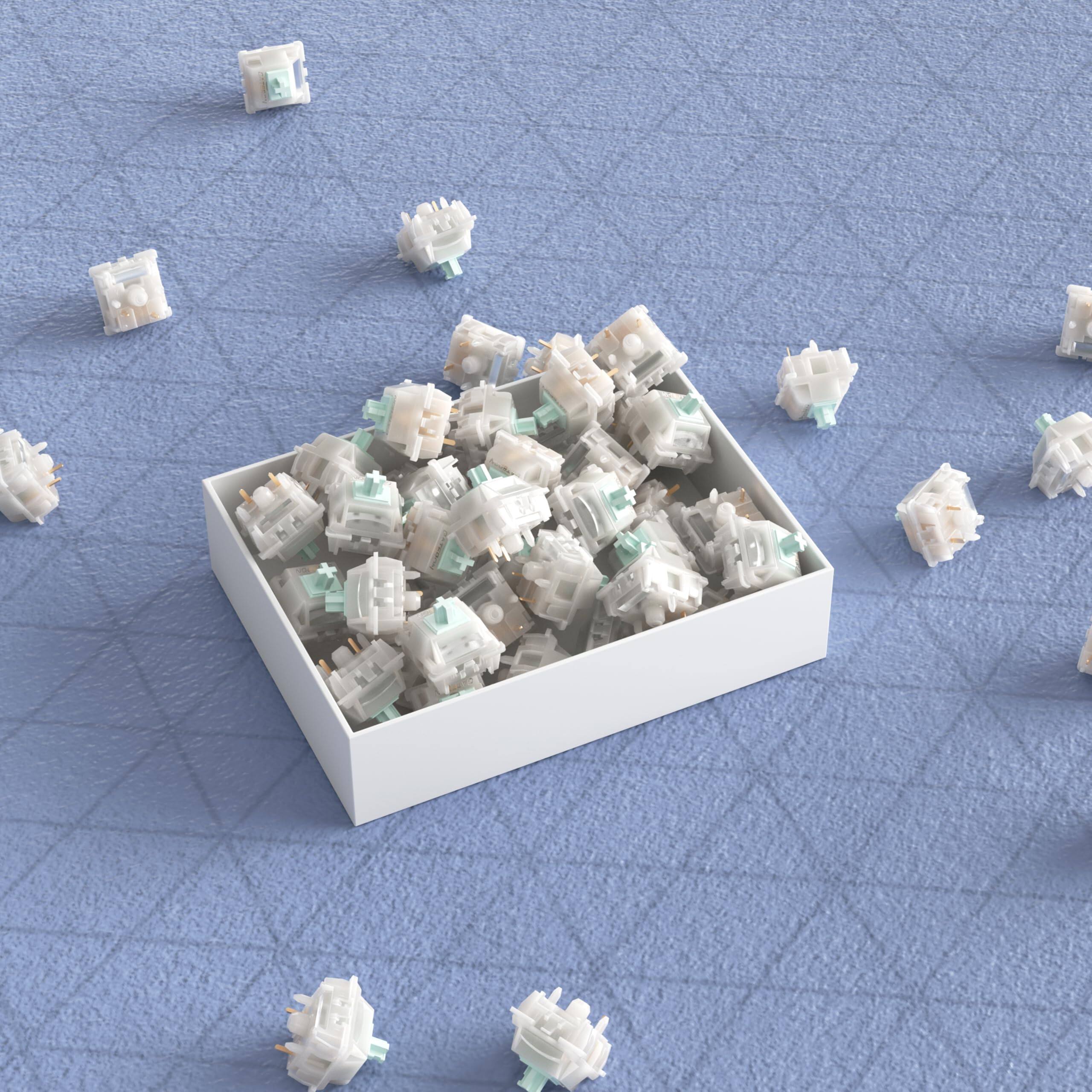 Alt View 1. VEGA AUTOMOTIVE - Gateron Milky Tea Pro V3 Switches Pre lubed Tactile With Light Guide Pole For Mx Mechanical Gaming Keyboard... - Green Tea Pro V3.