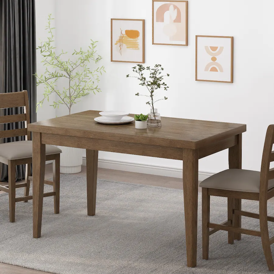 Simple Clean Table Format Loheer Farmhouse Counter Height Dining Table, Wood, 59 Inch Antique ...