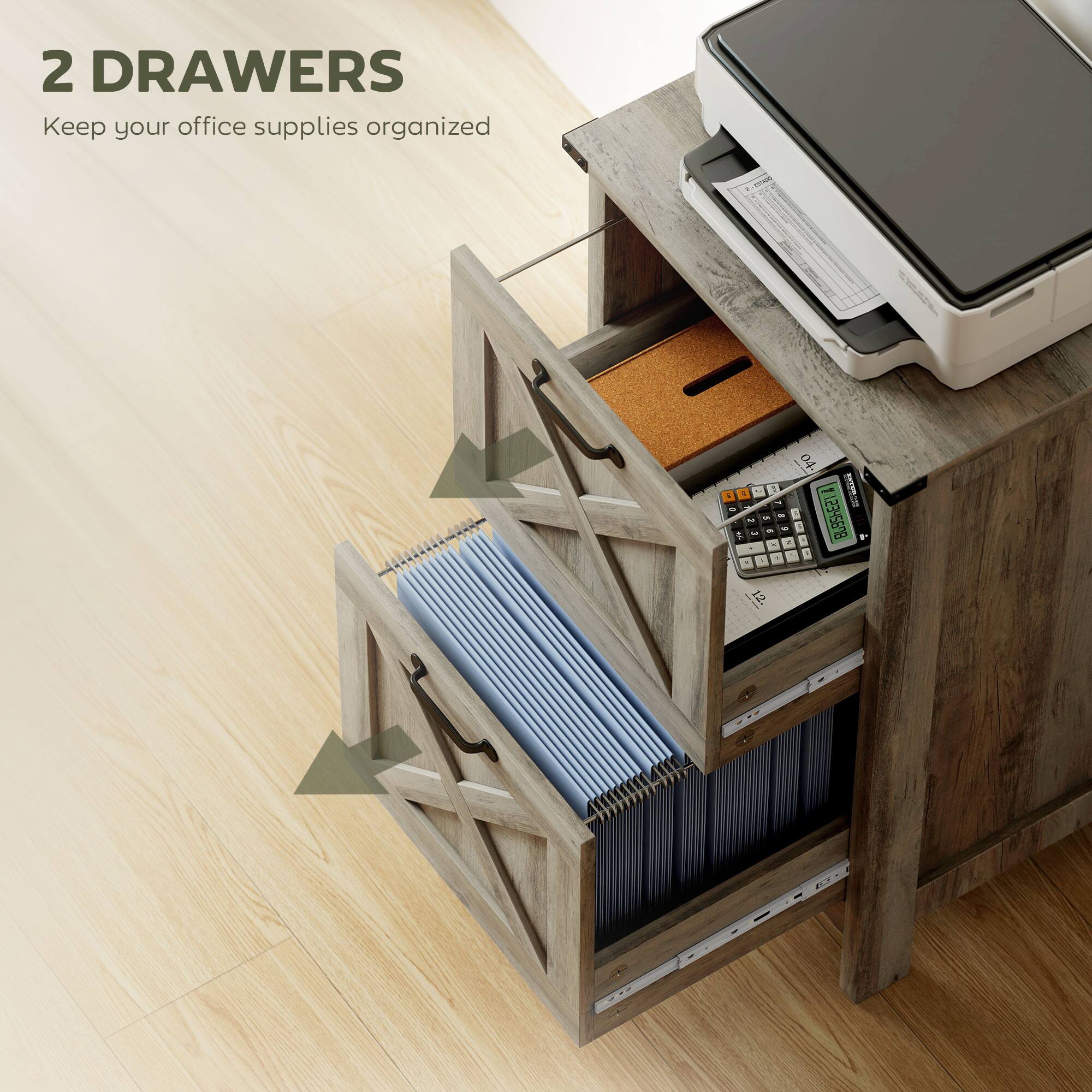 2 DRAWERS  
Keep your office supplies organized