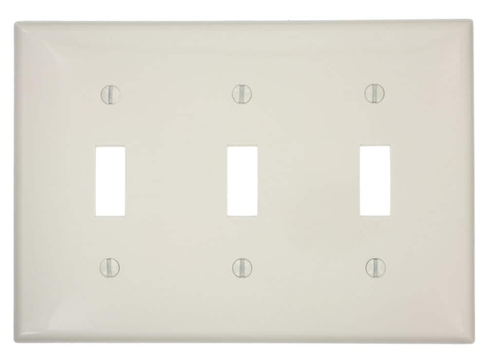 Leviton - 80711-T 3-Gang Toggle Wallplate - White