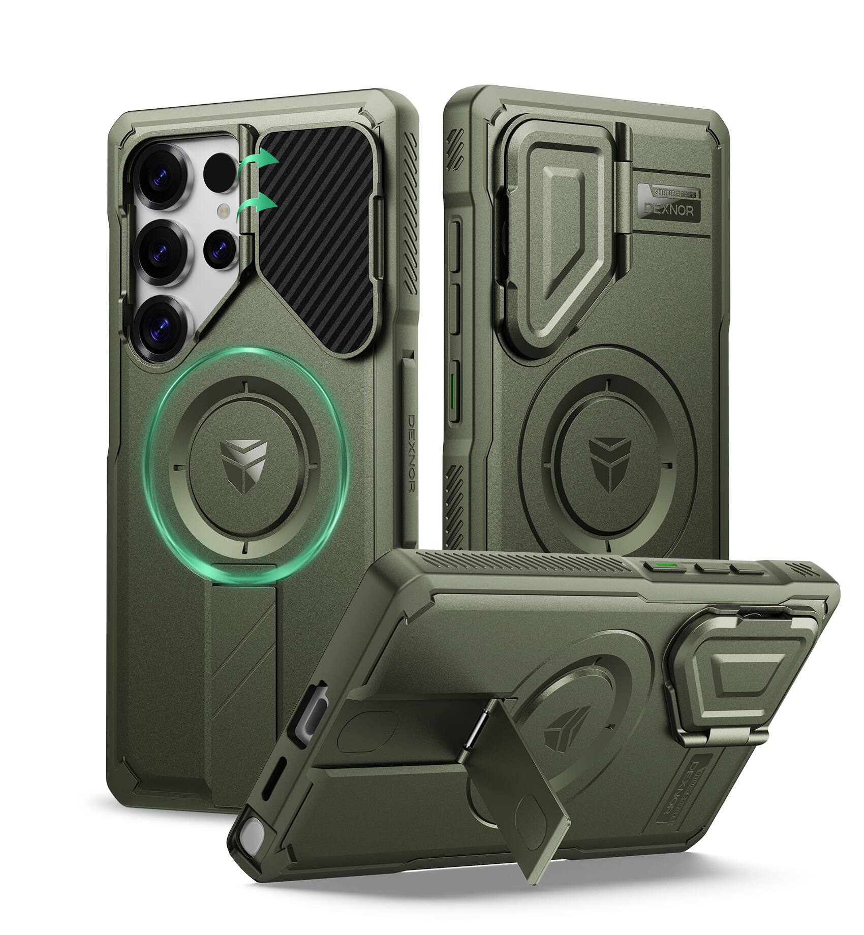 Dexnor Rugged Case for Samsung Galaxy S25 Ultra with Flip Camera Cover ...