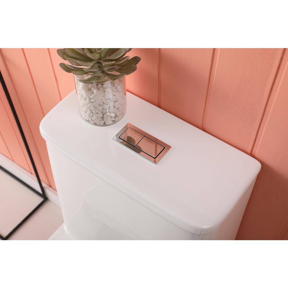 Alt View 6. Elegant Kitchen and Bath - Winslet One-piece floor Square Toilet 27x14x31 in White - White.