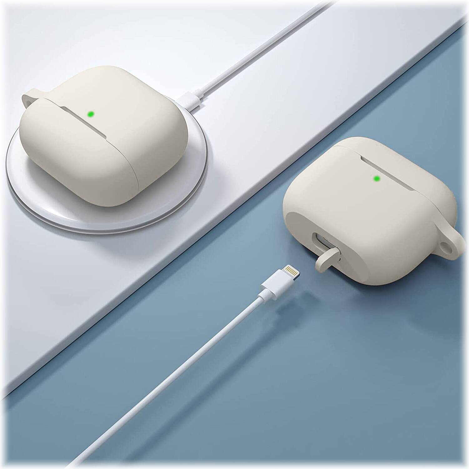 Alt View 14. SaharaCase - Silicone Case for Apple AirPods 3 (3rd Generation 2021) - Glow White.