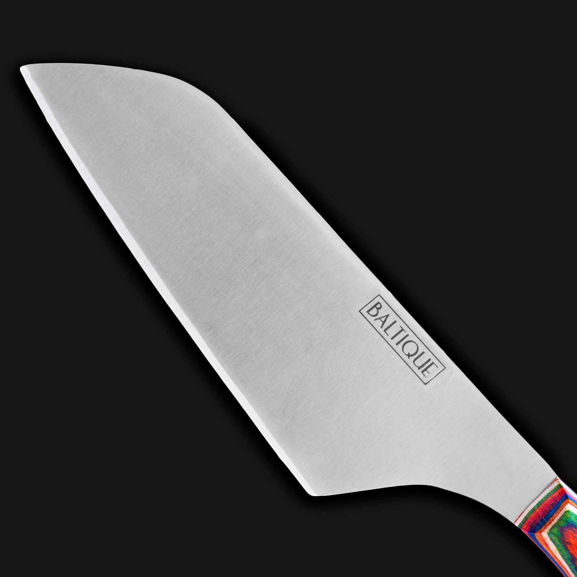 Alt View 3. Baltique - Marrakesh Collection 3-Piece Cheese Knife Set, Stainless Steel Cheese Knives with Colorful Wooden Handles - Red, Blue, Green, Orange.