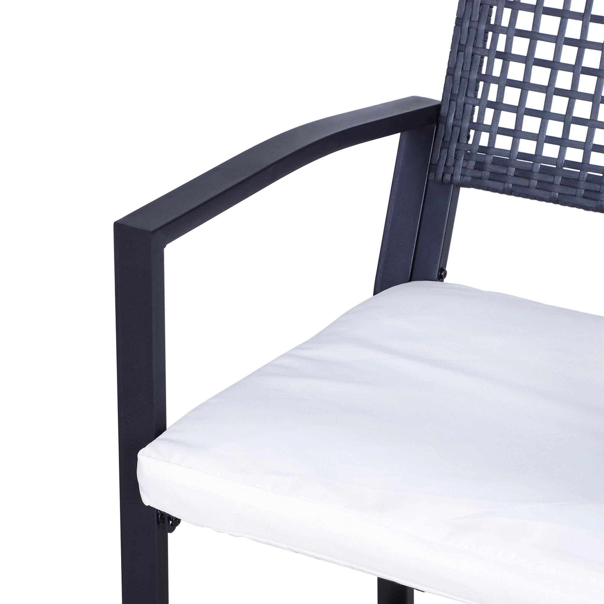 Back. Resenkos - Resenkos 3 Piecess Rattan Wicker Bar Set, Backyard, Porches, Black - Black.