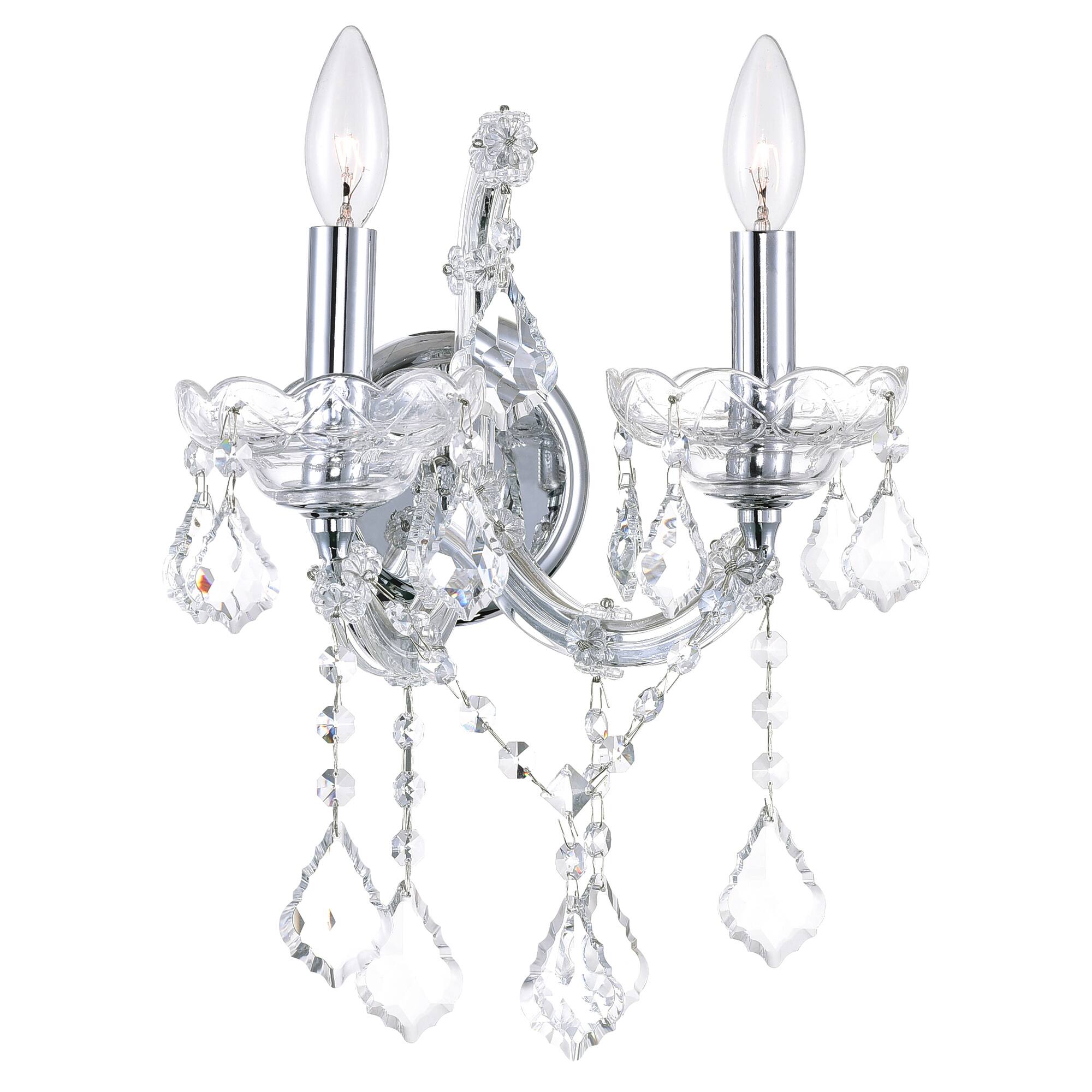 Angle. CWI Lighting - Maria Theresa 2 Light Wall Sconce With Chrome Finish - Chrome.