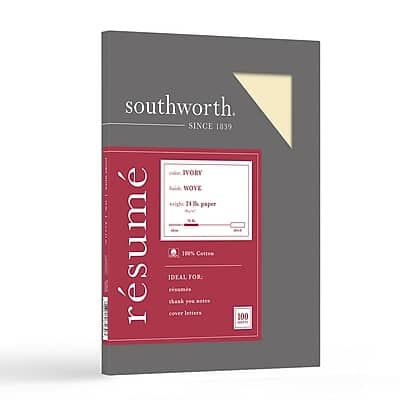 "Southworth - 8.5"" x 11"" Resume Paper, 24 lbs., with Wove Finish, 100 Sheets/Box (R14ICF) - Ivory" price history on PriceWatchPro