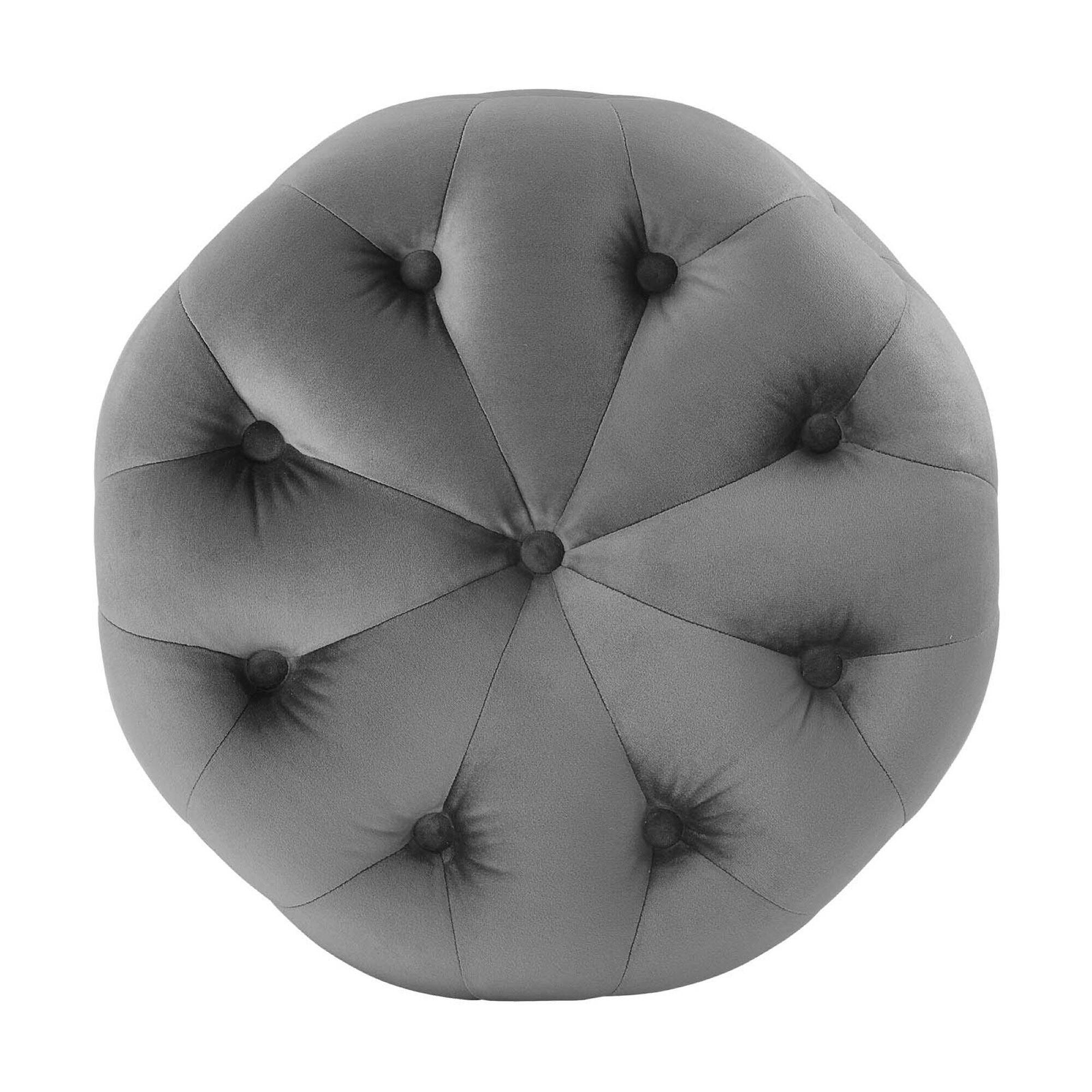 Alt View 1. Modway - Amour Tufted Button Round Performance Velvet Ottoman by Modway - EEI-3778-GRY.
