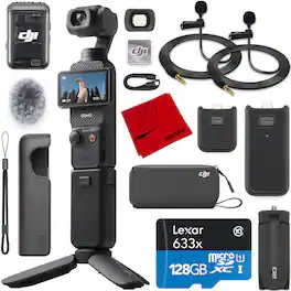 DJI - Osmo Pocket 3 Creator Combo 3-Axis Stabilized 4K Gimbal Camera + 2 Mic Bundle