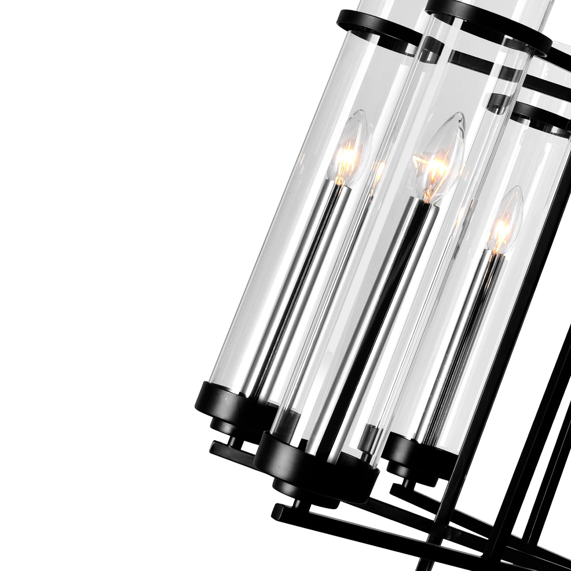 Back. CWI Lighting - Sierra 8 Light Up Chandelier With Black Finish - Black.