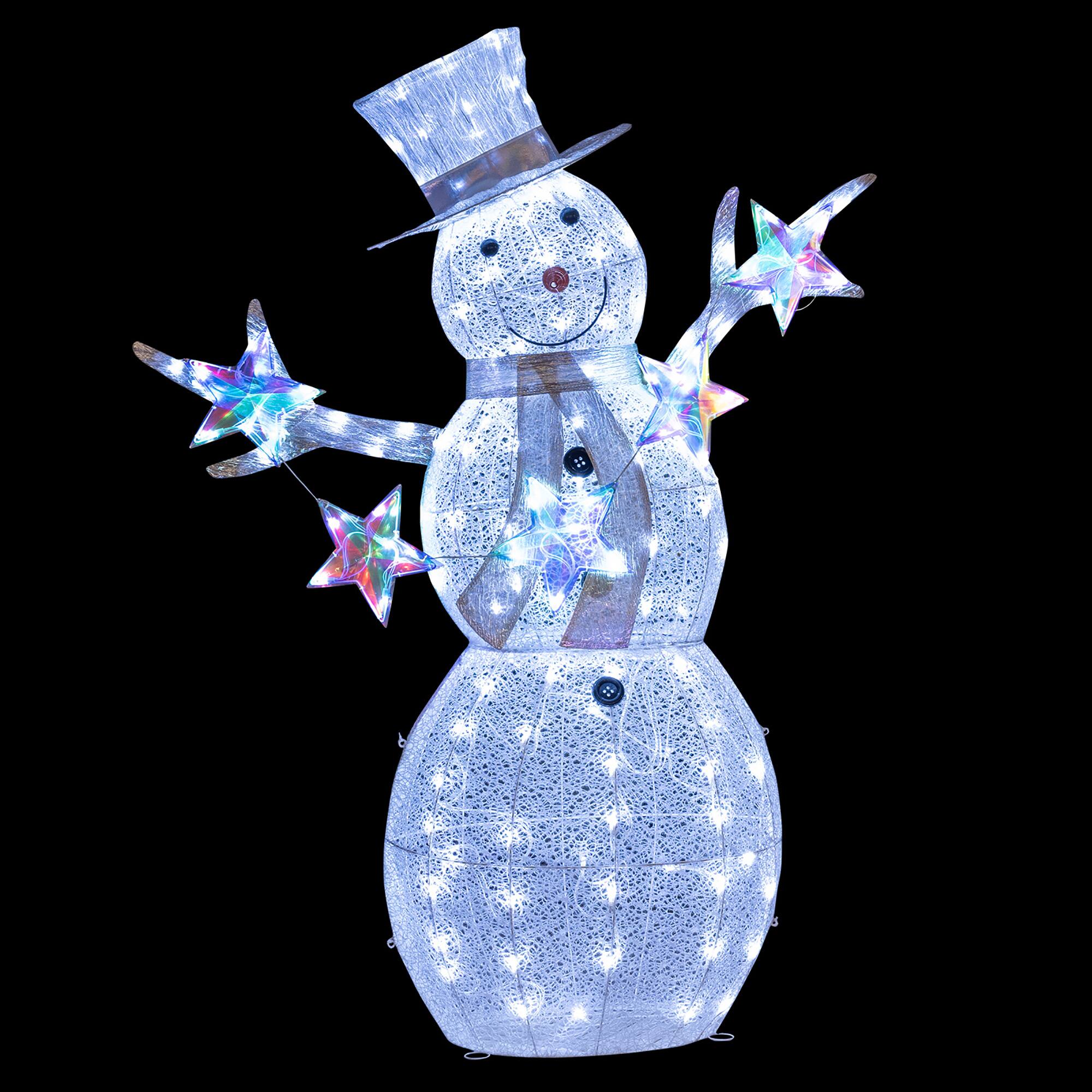 Alt View 1. Gymax - Gymax 5 FT Lighted Snowman w/Hat Scarf & Stars Zip Ties & Ground Stakes 140 LED Lights - Cold White.