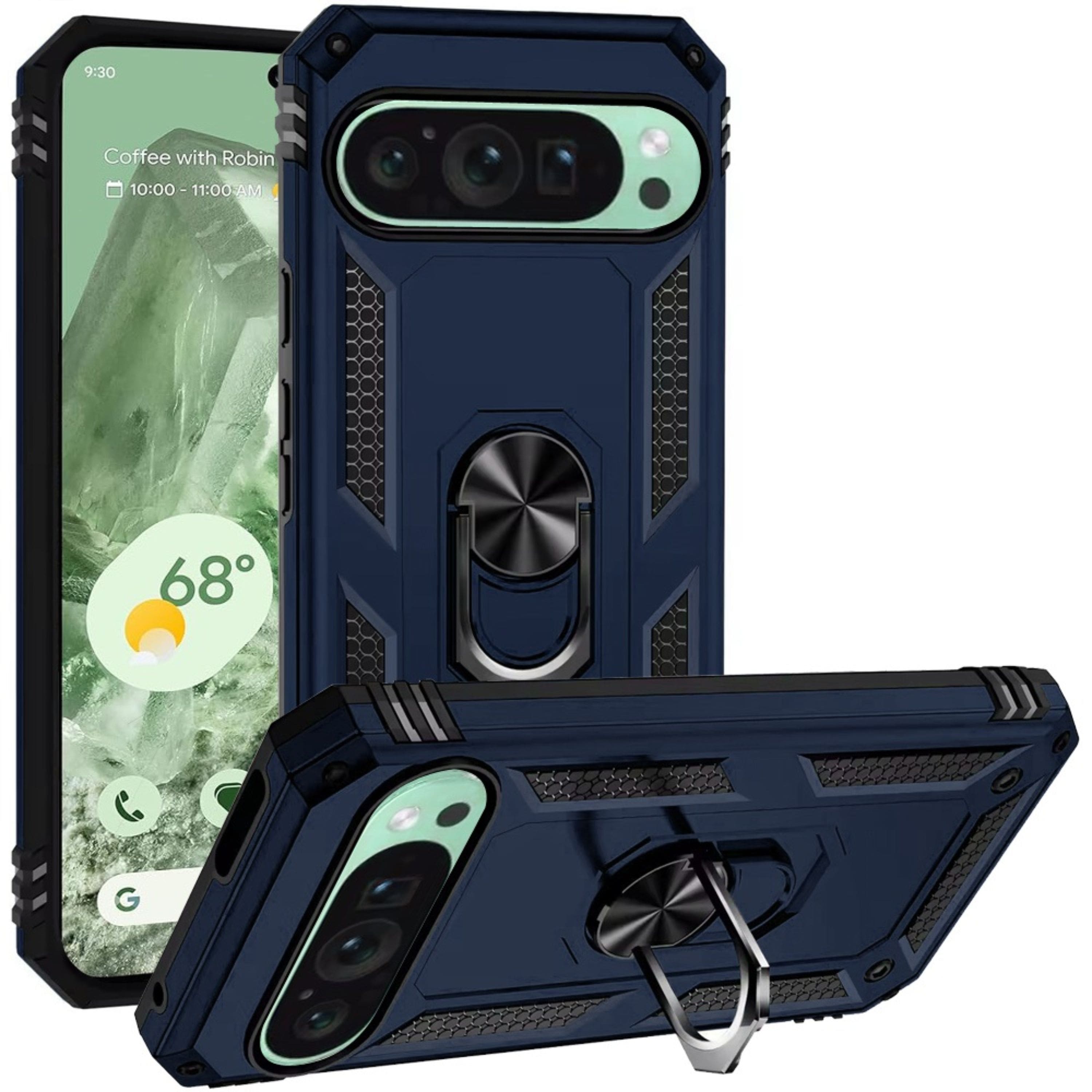 Kitcheniva - Magnetic Kickstand Shockproof Case With Tempered Glass For Google Pixel 9a - Blue price history on PriceWatchPro