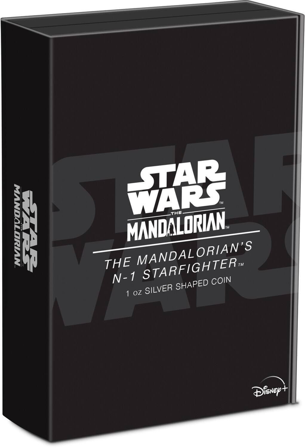 STAR WARS  
THE MANDALORIAN  

THE MANDALORIAN'S  
N-1 STARFIGHTER™  
1 oz SILVER SHAPED COIN  

Disney+