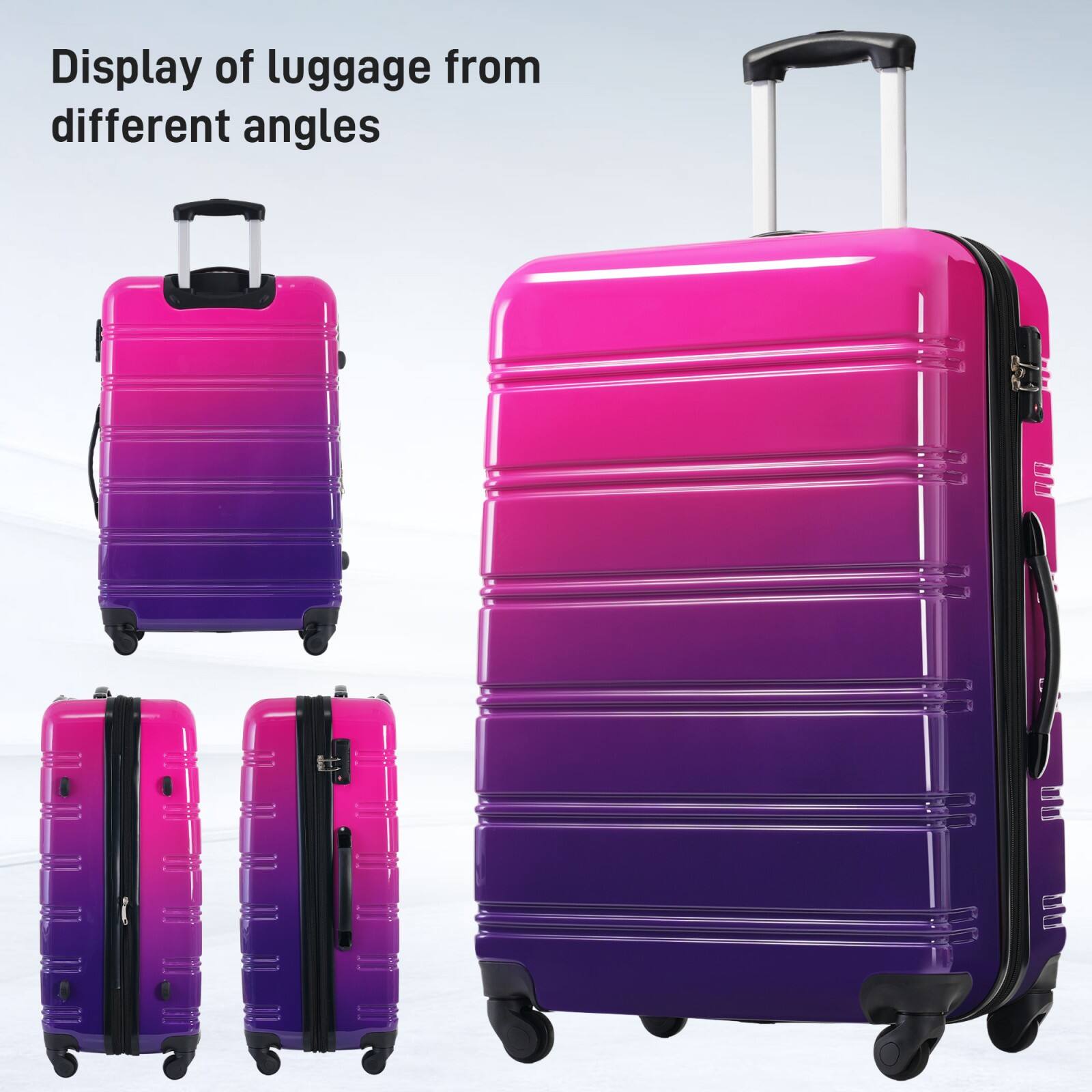 Display of luggage from different angles