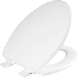 BEMIS - Ashland Elongated Enameled Wood Toilet Seat Seat Fastening System - Cotton White