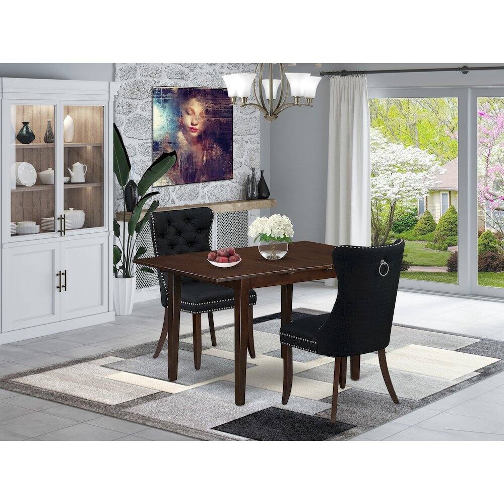 Alt View 8. East West Furniture - 3 Piece Kitchen Set Consists of a Rectangle Dining Table with Butterfly Leaf - Red.