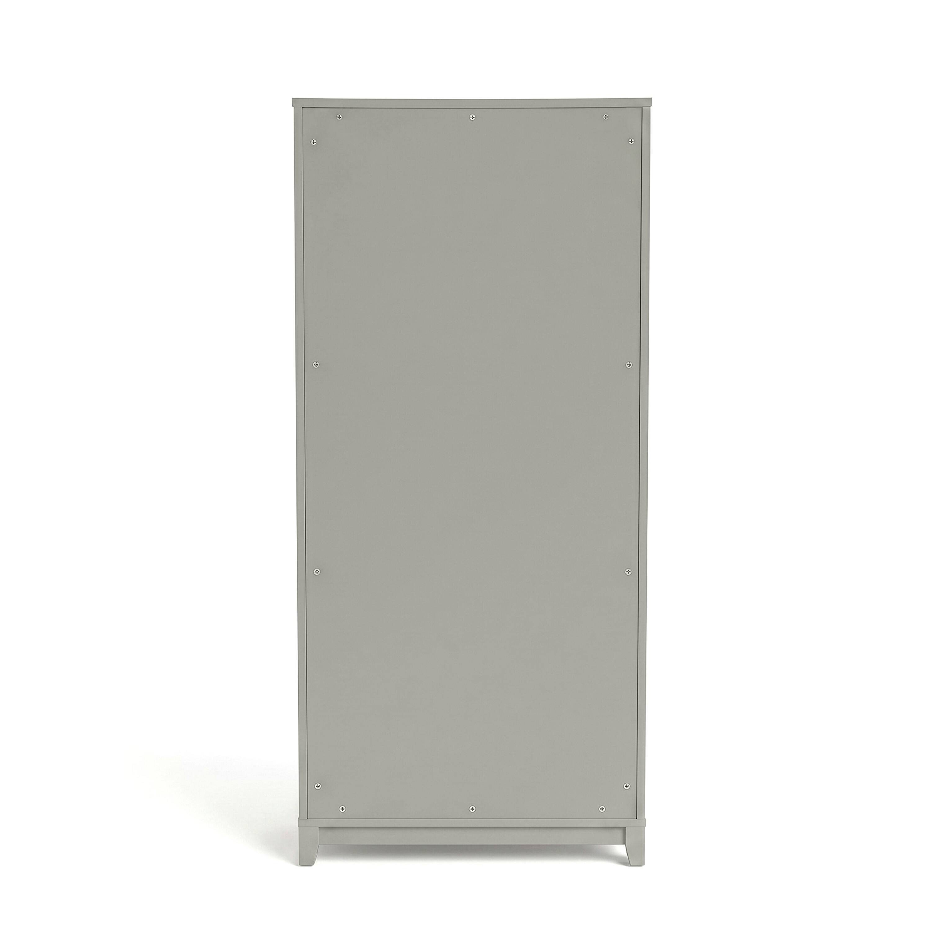 Alt View 10. Martha Stewart - Bedford Modular Tall Storage Cabinet with Soft-Close Glass Doors and Hardware, 4 Adjustable Shelves - Bedford Gray/Brushed Stainless Steel Hardware.