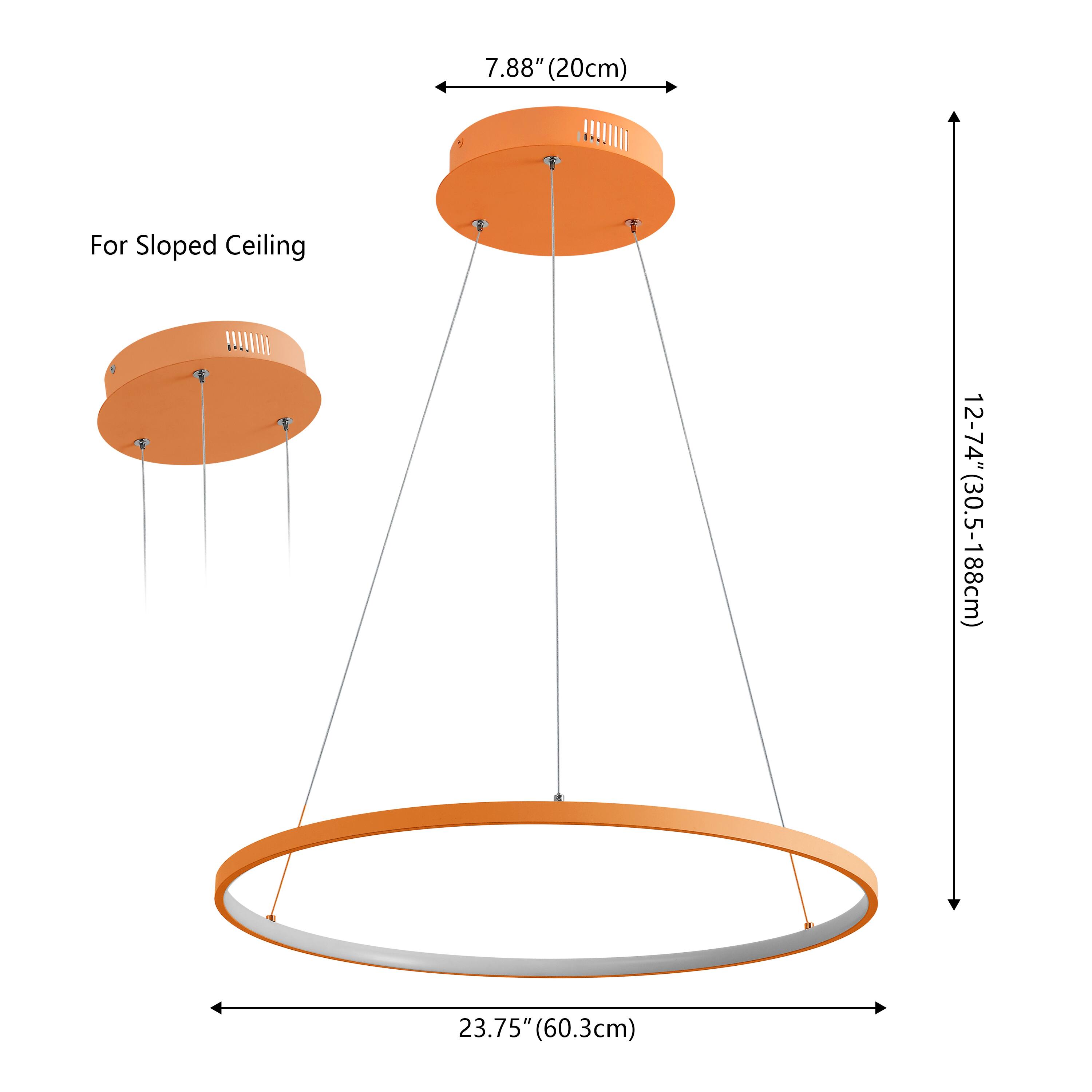 7.88" (20cm) For Sloped Ceiling  
12-74" (30.5-188cm)  
23.75" (60.3cm)