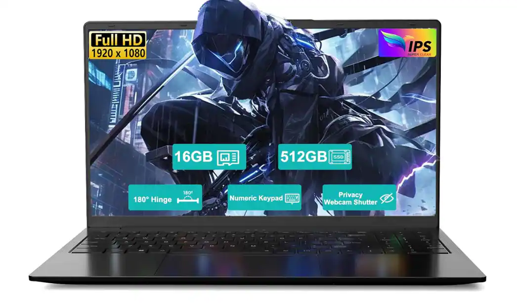 Full HD 1920 x 1080  
IPS SUPER CLEAR  
16GB  
512GB SSD  
180° Hinge  
Numeric Keypad  
Privacy Webcam Shutter