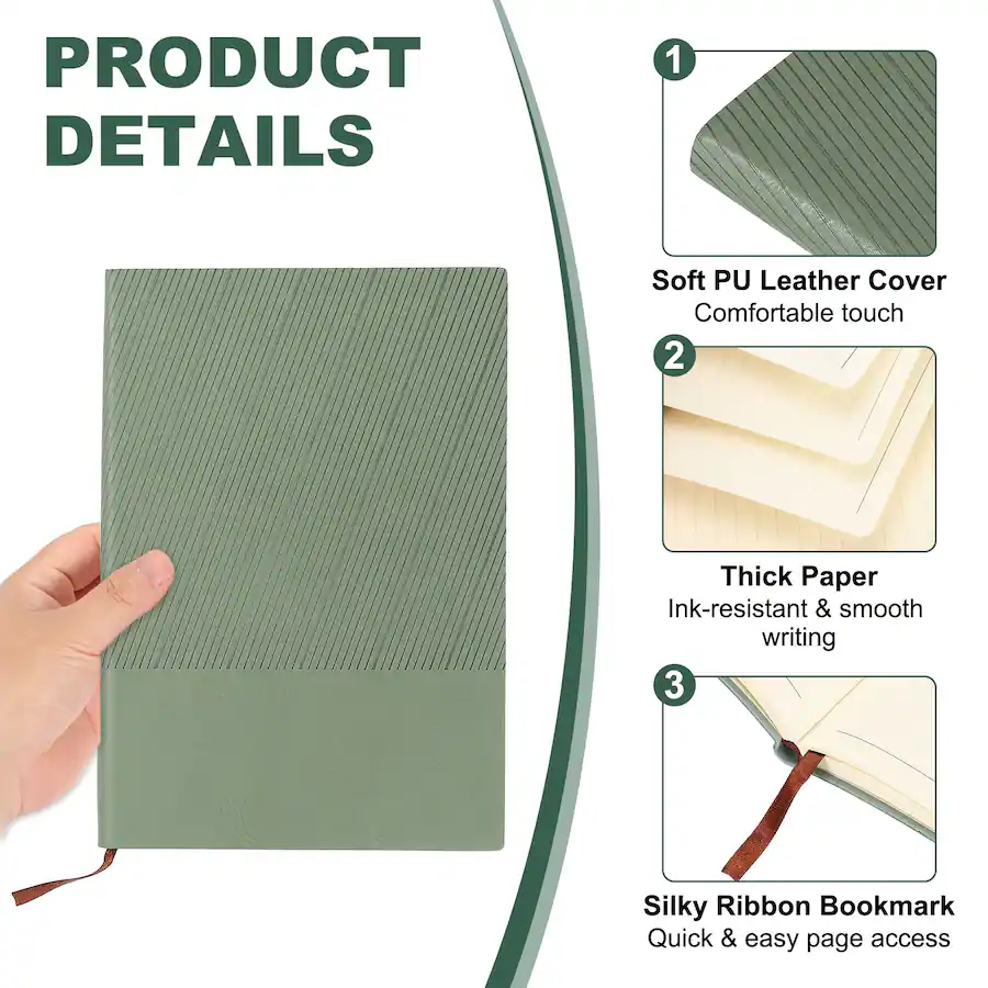 Green Ribbled Paper Unique Bargains 2pcs Lined Journal Notebook 8.3x5.7