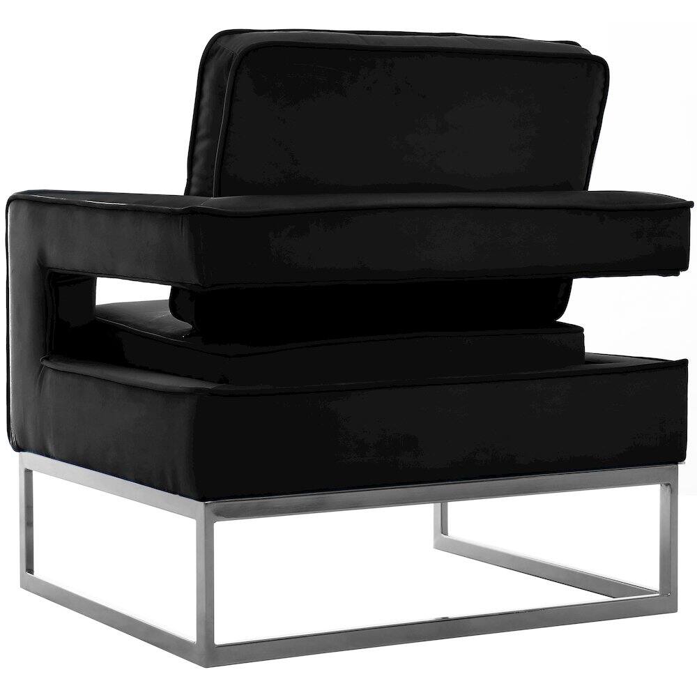 Alt View 4. Meridian Furniture - Noah Black Velvet Accent Chair - Black.