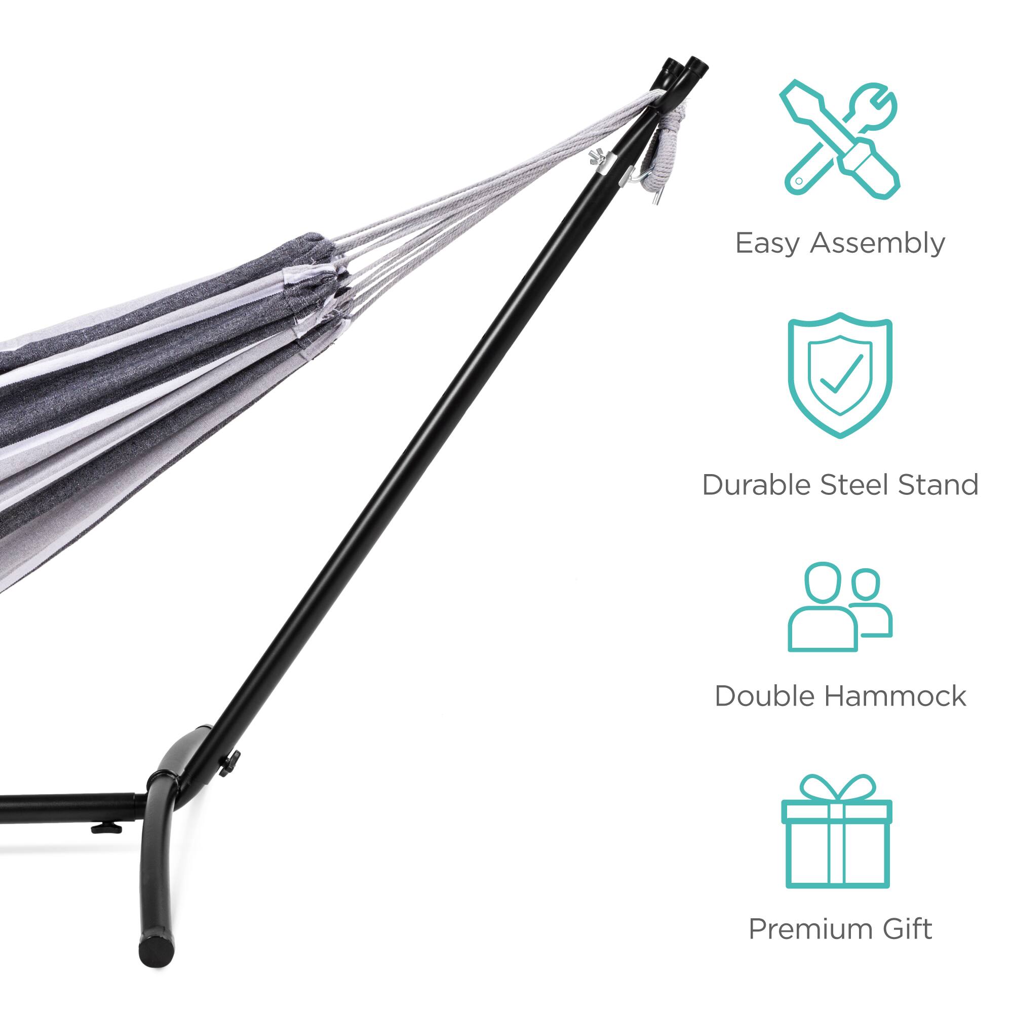 Easy Assembly  
Durable Steel Stand  
Double Hammock  
Premium Gift