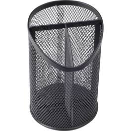 Lorell - Mesh Desktop Organizer 6.10" x 4.10" x 4.10" Length Desktop Durable Snag Proof Metal - Black