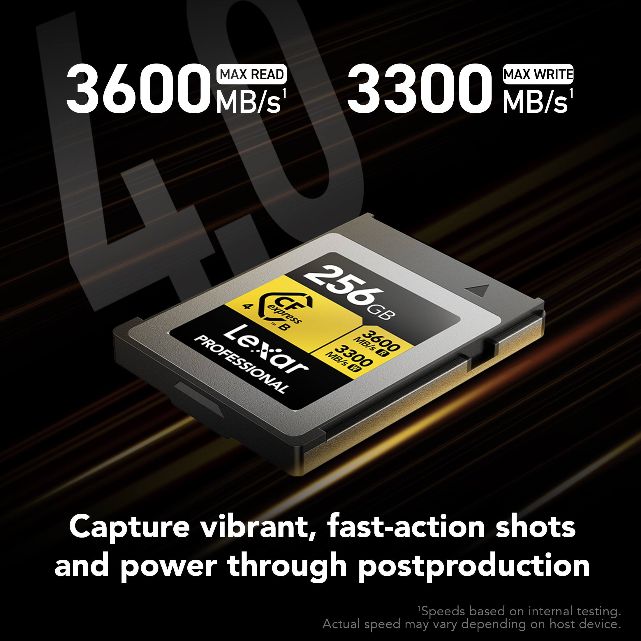 Lexar 256GB GOLD CFexpress 4.0 Type B Card Card, for Photographers