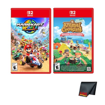 D2 INTENDS SWITCH
D2 NINTENDO SWITCH
MARIOKART WORLD
New Horizons
Welcome to Animal Crossing
Nintendo Switch 2 Edition
EVERYONE 10+
ESRB
Includes the Nintendo Switch game and the Nintendo Switch 2 Edition original Nintendo Switch of the Nintendo Switch 2 Edition.
For more information, visit www.nintendo.com/switch2
SAVE ELECTRONICS - T (Teen 13+)