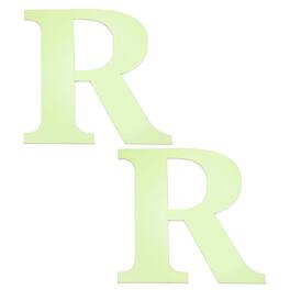 Unique Bargains - 2pcs 3D 3.9" Letter R Mirror Wall Sticker, Self-Adhesive Glow in the Dark for DIY Party Wedding Room Decoration - Green