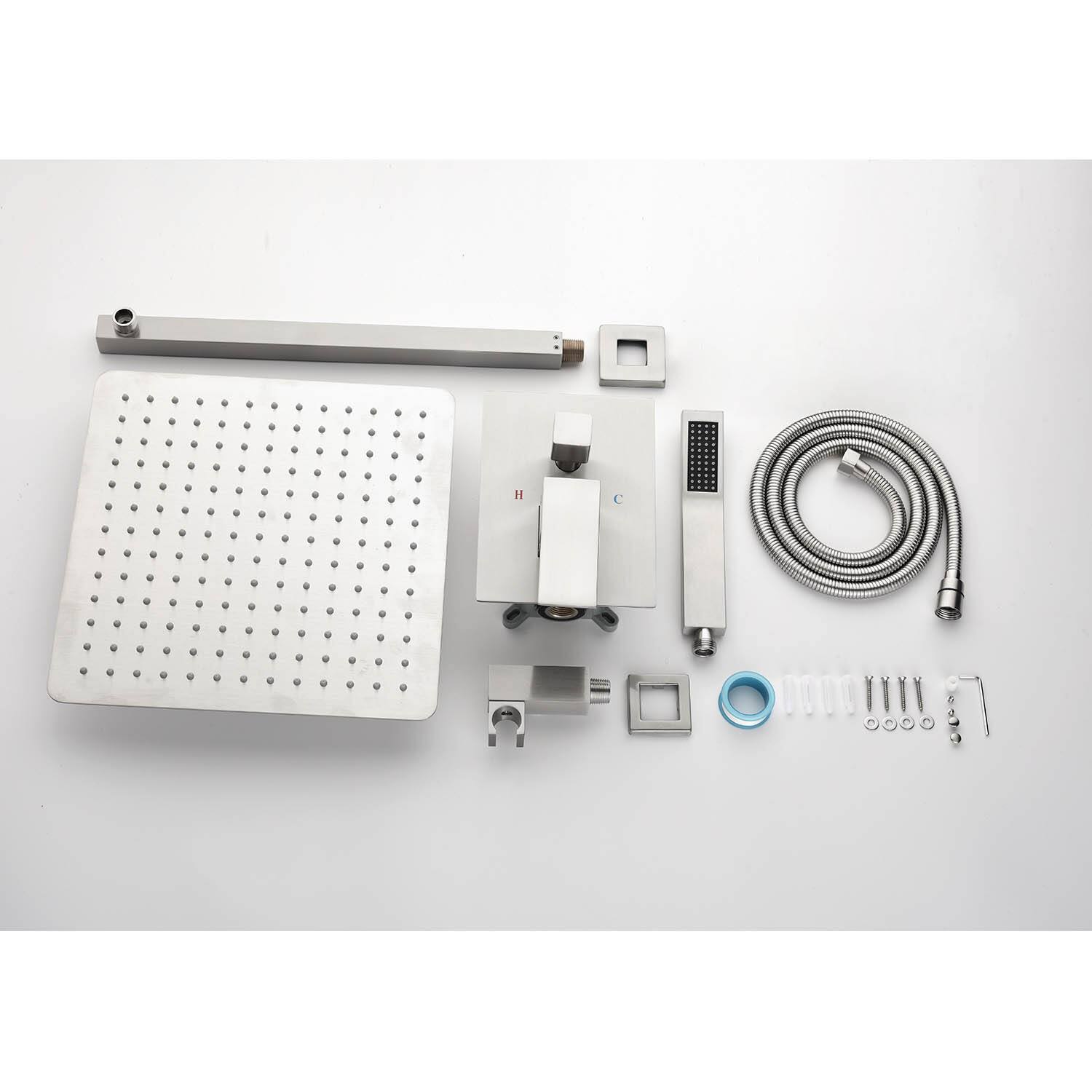 Alt View 10. APRILSOUL - 12 inch Rain Shower Head Systems Wall Mounted Shower - Brushed Nickel.