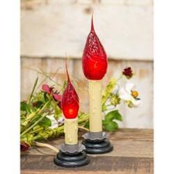 Angle. BreeBe - Small Ruby Red Silicone Dipped Flicker Bulb - 3W - Red.