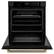 Angle. ZLINE - ZLINE Autograph 30 in. True Convection Single Wall Oven in Black Steel with Gold Helix Handle (WASBZ-30-KG) - Black Stainless Steel.